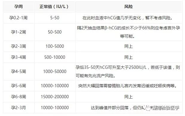 懷孕后HCG和孕酮正常數(shù)值對照表